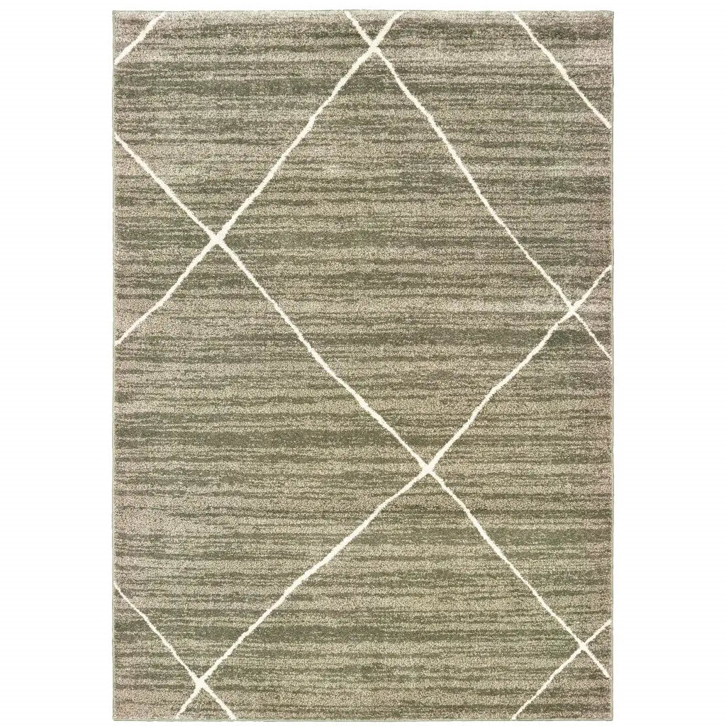 4' X 6' Grey And Ivory Geometric Power Loom Stain Resistant Area Rug - Homeroots - Flyclothing LLC