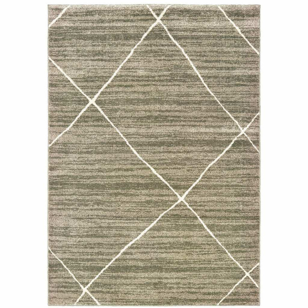 4' X 6' Grey And Ivory Geometric Power Loom Stain Resistant Area Rug - Homeroots - Flyclothing LLC