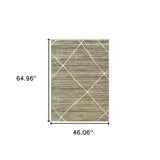 4' X 6' Grey And Ivory Geometric Power Loom Stain Resistant Area Rug - Homeroots - Flyclothing LLC