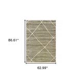 5' X 7' Grey And Ivory Geometric Power Loom Stain Resistant Area Rug - Homeroots - Flyclothing LLC