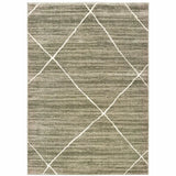 6' X 9' Grey And Ivory Geometric Power Loom Stain Resistant Area Rug - Homeroots - Flyclothing LLC