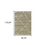 6' X 9' Grey And Ivory Geometric Power Loom Stain Resistant Area Rug - Homeroots - Flyclothing LLC