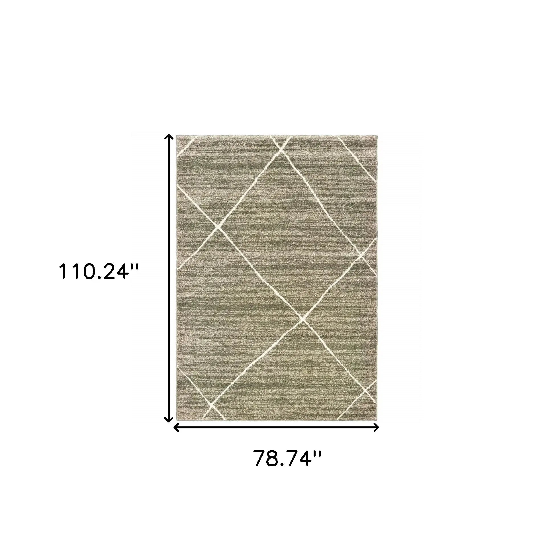 6' X 9' Grey And Ivory Geometric Power Loom Stain Resistant Area Rug - Homeroots - Flyclothing LLC