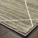 10' X 13' Grey And Ivory Geometric Power Loom Stain Resistant Area Rug - Homeroots - Flyclothing LLC