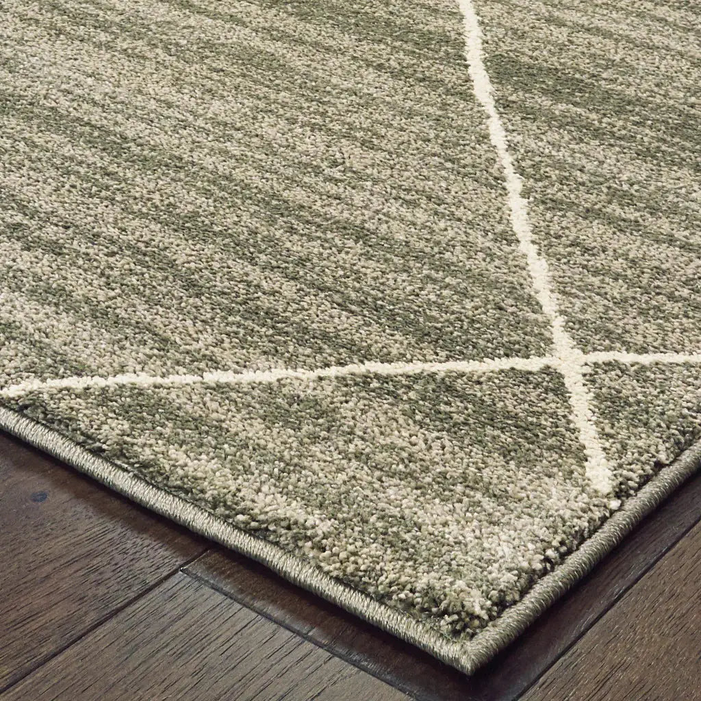 10' X 13' Grey And Ivory Geometric Power Loom Stain Resistant Area Rug - Homeroots - Flyclothing LLC