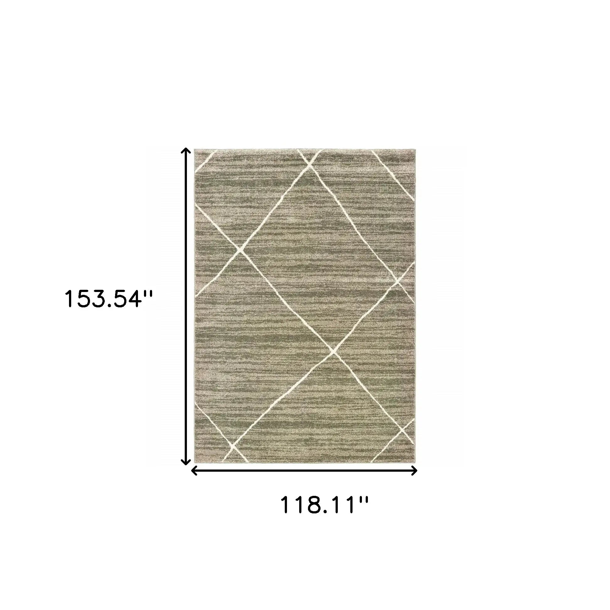 10' X 13' Grey And Ivory Geometric Power Loom Stain Resistant Area Rug - Homeroots - Flyclothing LLC