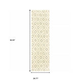 2' X 8' Sand Ash Grey And Ivory Geometric Power Loom Stain Resistant Runner Rug - Homeroots - Flyclothing LLC