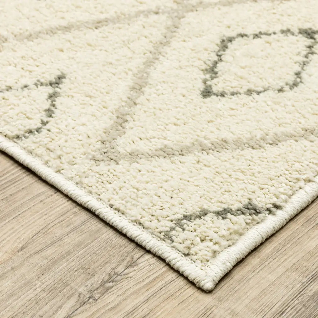 4' X 6' Sand Ash Grey And Ivory Geometric Power Loom Stain Resistant Area Rug - Homeroots - Flyclothing LLC