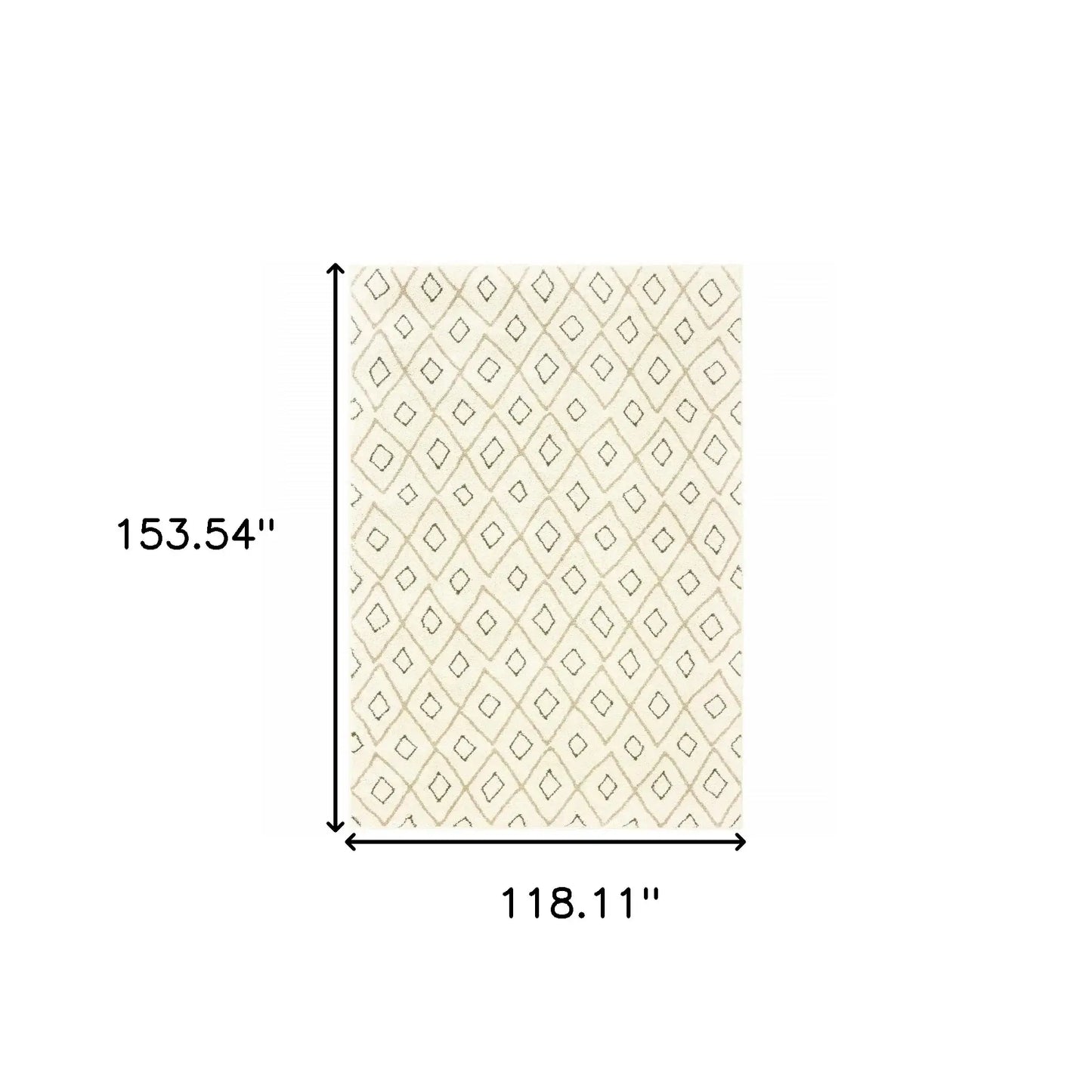 10' X 13' Sand Ash Grey And Ivory Geometric Power Loom Stain Resistant Area Rug - Homeroots - Flyclothing LLC