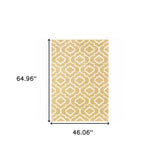 4' X 6' Gold And Ivory Geometric Power Loom Stain Resistant Area Rug - Homeroots - Flyclothing LLC