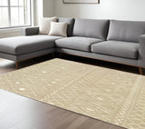 6' X 9' Sand And Ivory Geometric Power Loom Stain Resistant Area Rug - Homeroots - Flyclothing LLC