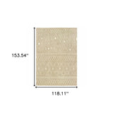 10' X 13' Sand And Ivory Geometric Power Loom Stain Resistant Area Rug - Homeroots - Flyclothing LLC
