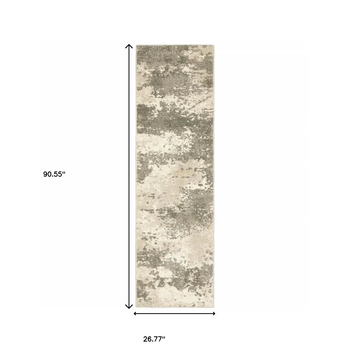 2' X 8' Beige And Grey Abstract Power Loom Stain Resistant Runner Rug - Homeroots - Flyclothing LLC