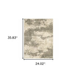 2' X 3' Beige And Grey Abstract Power Loom Stain Resistant Area Rug - Homeroots - Flyclothing LLC
