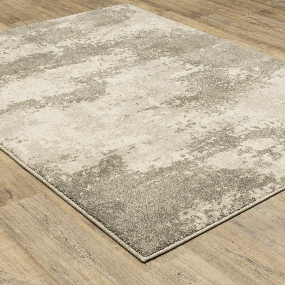 2' X 3' Beige And Grey Abstract Power Loom Stain Resistant Area Rug - Homeroots - Flyclothing LLC