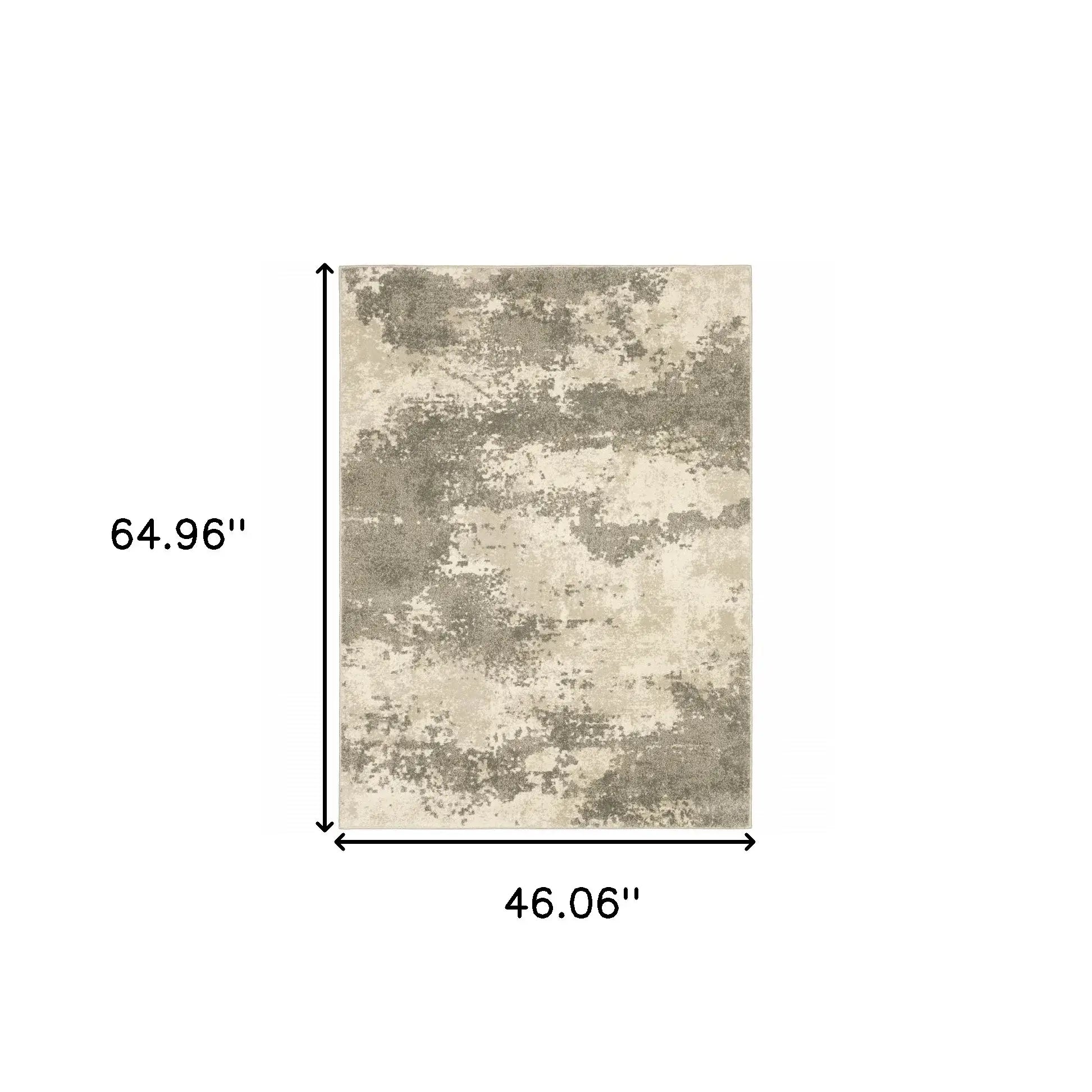 4' X 6' Beige And Grey Abstract Power Loom Stain Resistant Area Rug - Homeroots - Flyclothing LLC