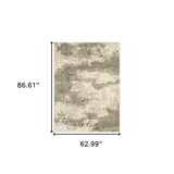 5' X 7' Beige And Grey Abstract Power Loom Stain Resistant Area Rug - Homeroots - Flyclothing LLC