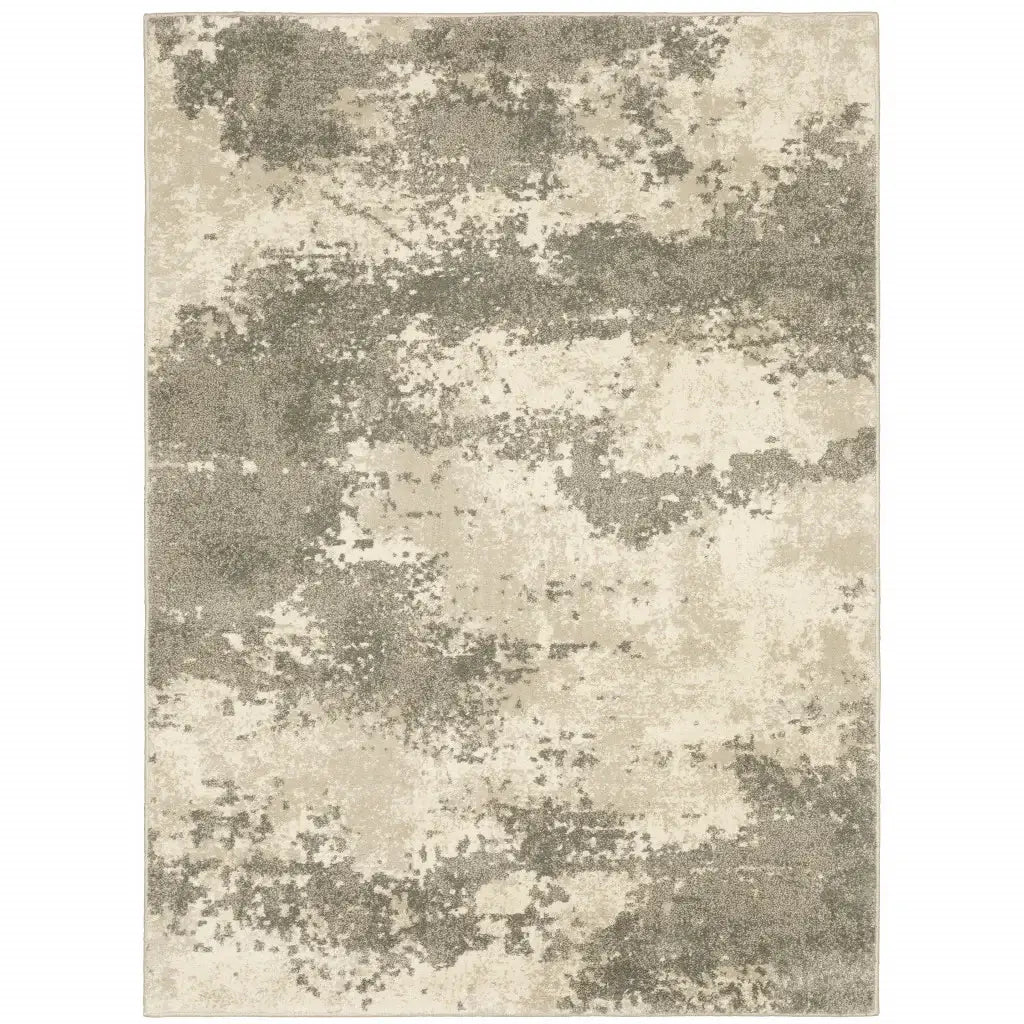 6' X 9' Beige And Grey Abstract Power Loom Stain Resistant Area Rug - Homeroots - Flyclothing LLC