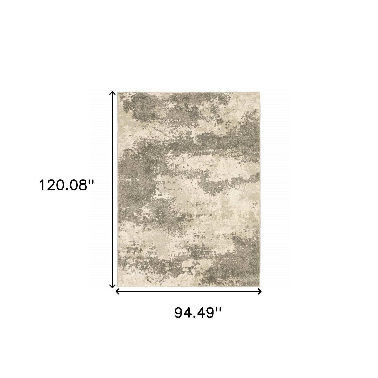 8' X 10' Beige And Grey Abstract Power Loom Stain Resistant Area Rug - Homeroots - Flyclothing LLC