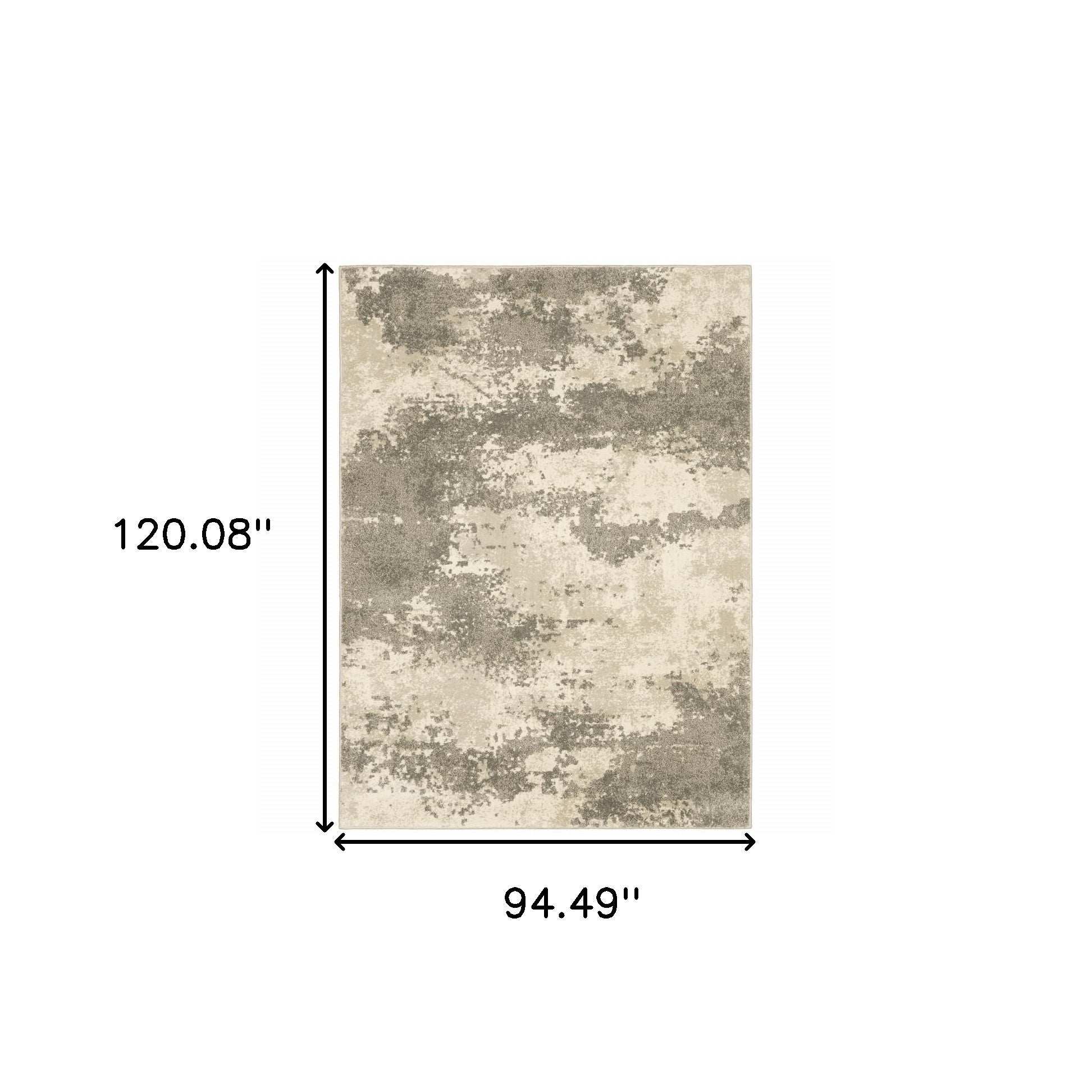 8' X 10' Beige And Grey Abstract Power Loom Stain Resistant Area Rug - Homeroots - Flyclothing LLC