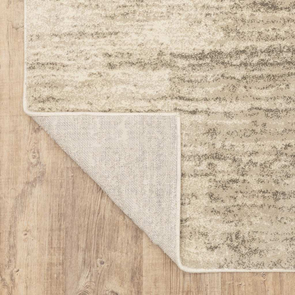2' X 8' Beige And Grey Abstract Power Loom Stain Resistant Runner Rug - Homeroots - Flyclothing LLC
