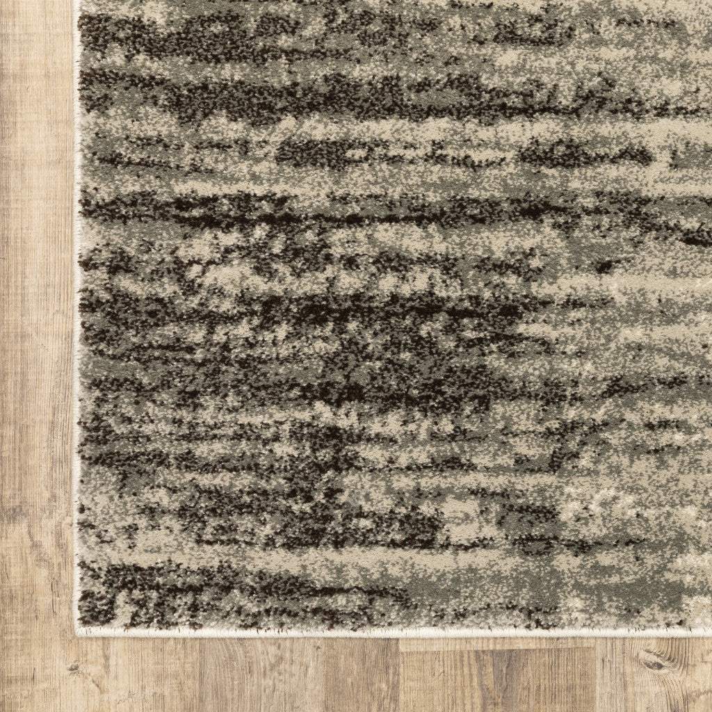 2' X 8' Beige And Grey Abstract Power Loom Stain Resistant Runner Rug - Homeroots - Flyclothing LLC