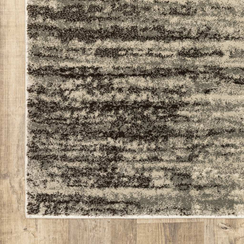 2' X 8' Beige And Grey Abstract Power Loom Stain Resistant Runner Rug - Homeroots - Flyclothing LLC