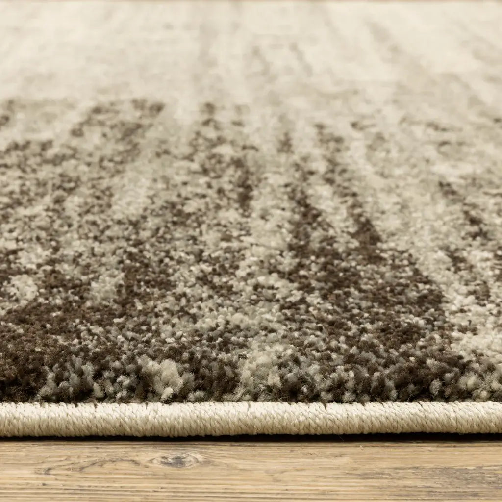 2' X 3' Beige And Grey Abstract Power Loom Stain Resistant Area Rug - Homeroots - Flyclothing LLC