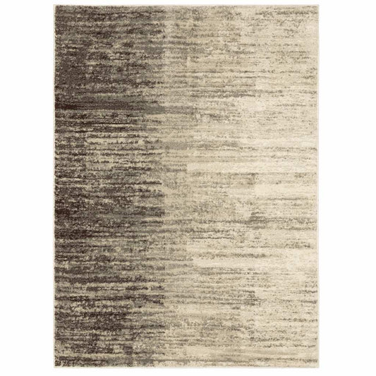 4' X 6' Beige And Grey Abstract Power Loom Stain Resistant Area Rug - Homeroots - Flyclothing LLC