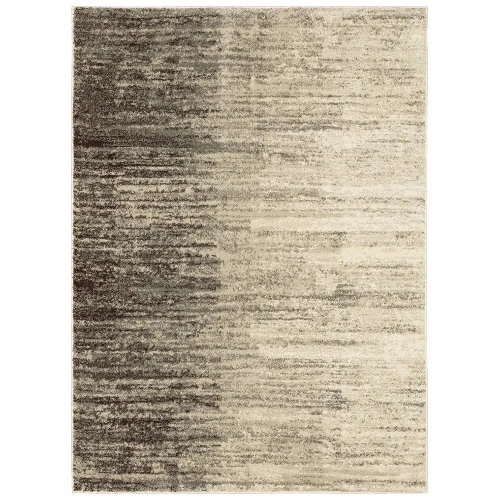 6' X 9' Beige And Grey Abstract Power Loom Stain Resistant Area Rug - Homeroots - Flyclothing LLC