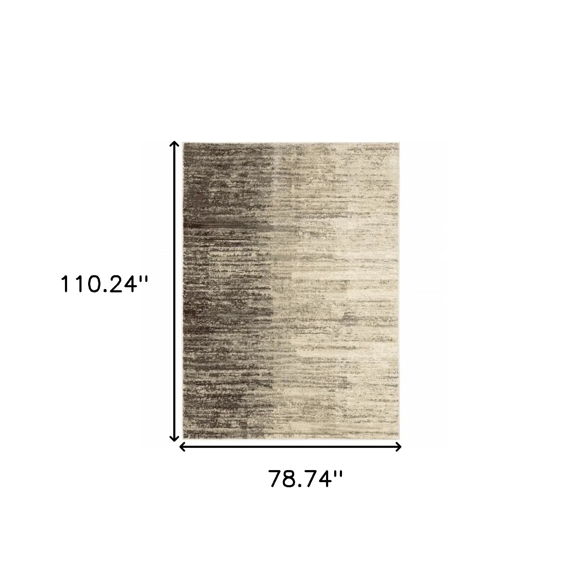 6' X 9' Beige And Grey Abstract Power Loom Stain Resistant Area Rug - Homeroots - Flyclothing LLC