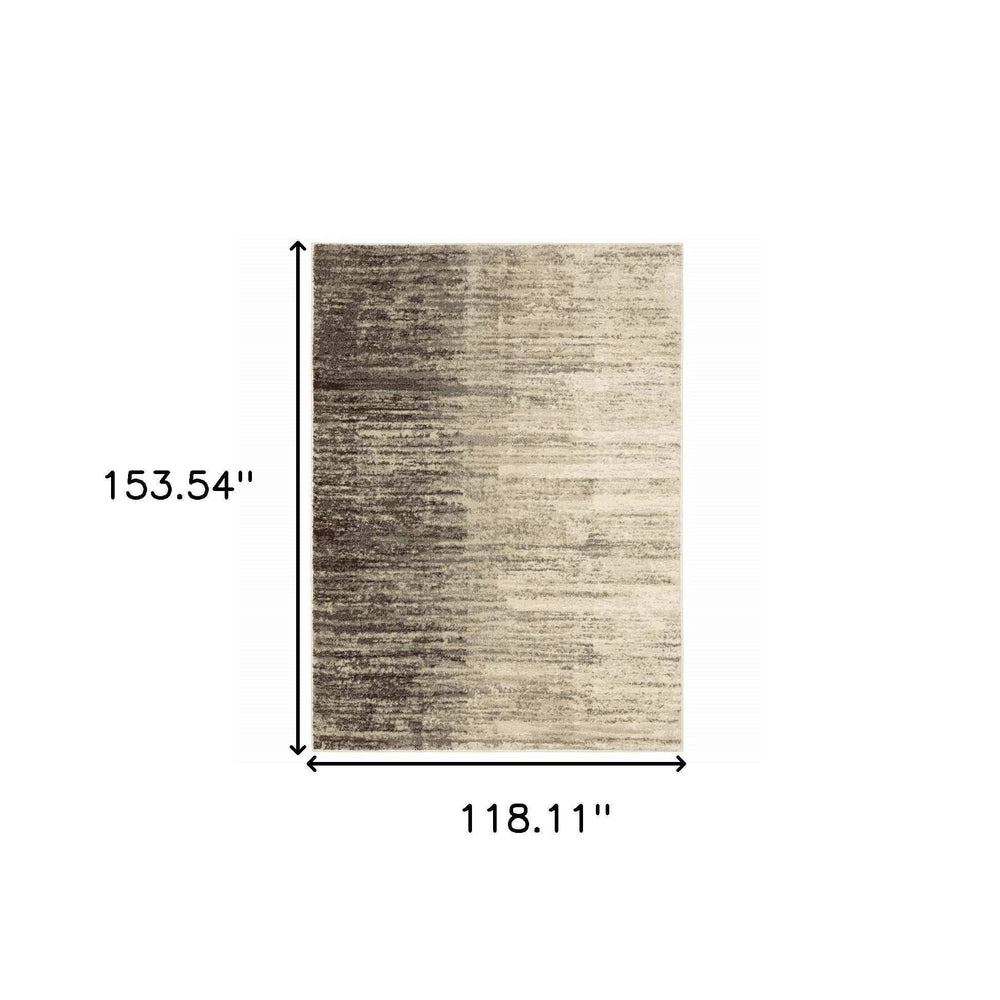 10' X 13' Beige And Grey Abstract Power Loom Stain Resistant Area Rug - Homeroots - Flyclothing LLC