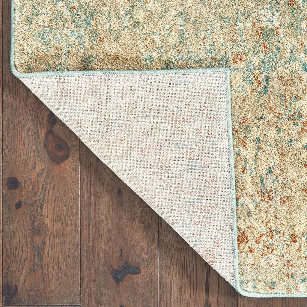 2' X 3' Foam Blue Pumpkin And Golden Yellow Abstract Power Loom Stain Resistant Area Rug - Homeroots - Flyclothing LLC