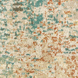 2' X 3' Foam Blue Pumpkin And Golden Yellow Abstract Power Loom Stain Resistant Area Rug - Homeroots - Flyclothing LLC
