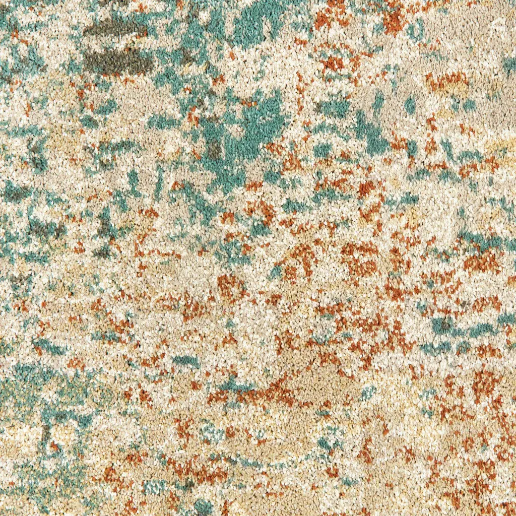 2' X 3' Foam Blue Pumpkin And Golden Yellow Abstract Power Loom Stain Resistant Area Rug - Homeroots - Flyclothing LLC