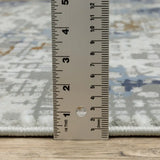 2' X 8' Blue Ivory Grey Brown Beige And Light Blue Abstract Power Loom Stain Resistant Runner Rug - Homeroots - Flyclothing LLC