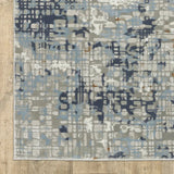 5' X 8' Blue Ivory Grey Brown Beige And Light Blue Abstract Power Loom Stain Resistant Area Rug - Homeroots - Flyclothing LLC