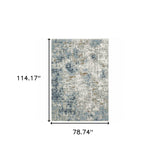 6' X 9' Blue Ivory Grey Brown Beige And Light Blue Abstract Power Loom Stain Resistant Area Rug - Homeroots - Flyclothing LLC
