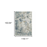 10' X 13' Blue Ivory Grey Brown Beige And Light Blue Abstract Power Loom Stain Resistant Area Rug - Homeroots - Flyclothing LLC