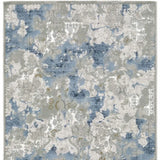2' X 8' Grey Blue Ivory Navy Beige And Brown Abstract Power Loom Stain Resistant Runner Rug - Homeroots - Flyclothing LLC