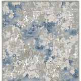 2' X 8' Grey Blue Ivory Navy Beige And Brown Abstract Power Loom Stain Resistant Runner Rug - Homeroots - Flyclothing LLC