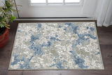 3' X 5' Grey Blue Ivory Navy Beige And Brown Abstract Power Loom Stain Resistant Area Rug - Homeroots - Flyclothing LLC