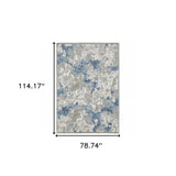 6' X 9' Grey Blue Ivory Navy Beige And Brown Abstract Power Loom Stain Resistant Area Rug - Homeroots - Flyclothing LLC