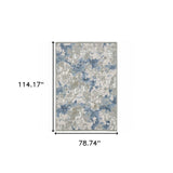 6' X 9' Grey Blue Ivory Navy Beige And Brown Abstract Power Loom Stain Resistant Area Rug - Homeroots - Flyclothing LLC