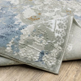 10' X 13' Grey Blue Ivory Navy Beige And Brown Abstract Power Loom Stain Resistant Area Rug - Homeroots - Flyclothing LLC