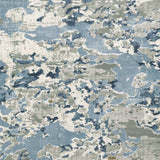 2' X 8' Grey Blue Ivory Navy Beige And Brown Abstract Power Loom Stain Resistant Runner Rug - Homeroots - Flyclothing LLC