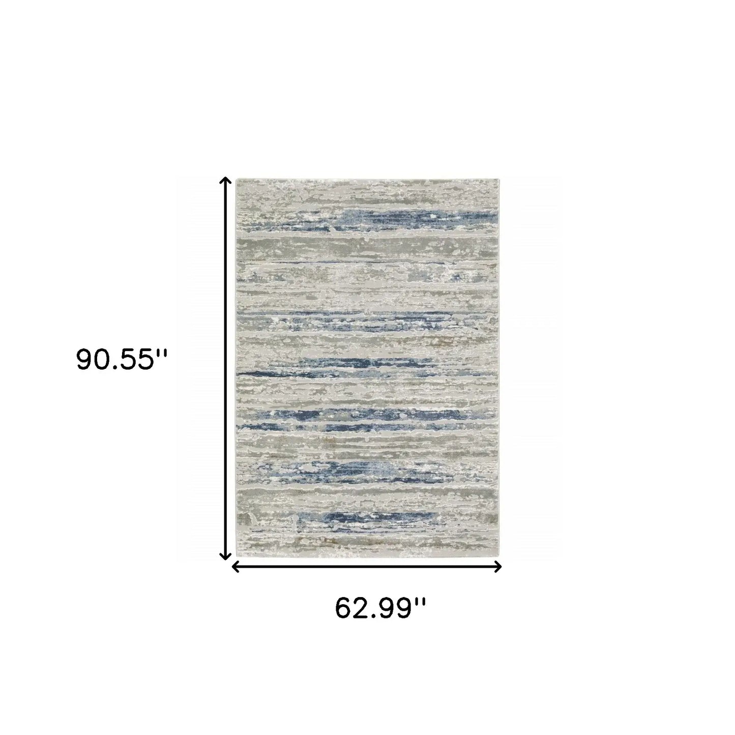 5' X 8' Blue Ivory Grey Light Blue And Brown Abstract Power Loom Stain Resistant Area Rug - Homeroots - Flyclothing LLC