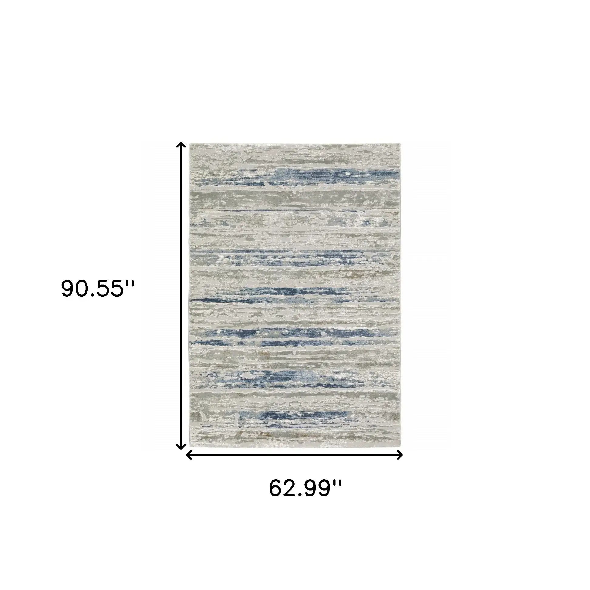 5' X 8' Blue Ivory Grey Light Blue And Brown Abstract Power Loom Stain Resistant Area Rug - Homeroots - Flyclothing LLC