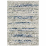 6' X 9' Blue Ivory Grey Light Blue And Brown Abstract Power Loom Stain Resistant Area Rug - Homeroots - Flyclothing LLC