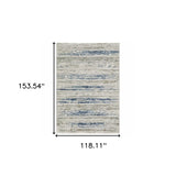 10' X 13' Blue Ivory Grey Light Blue And Brown Abstract Power Loom Stain Resistant Area Rug - Homeroots - Flyclothing LLC